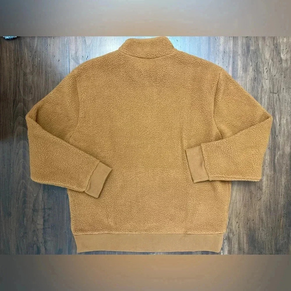 Madewell (re)sourced Sherpa Half Zip Sweatshirt Men's Size Large Brown Cozy NWT - Picture 7 of 16